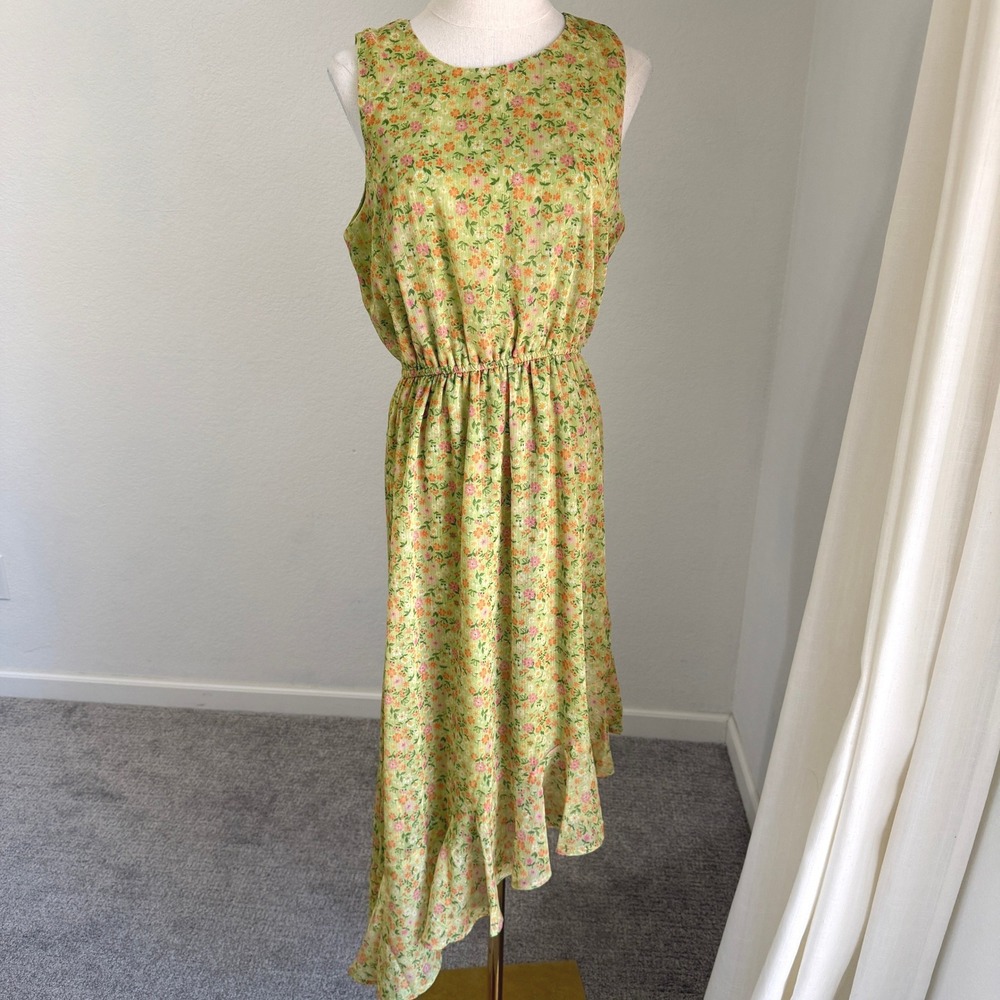 NWT Stitch Fix Mason & Belle Floral Maxi Dress Green Medium Cottagecore Garden